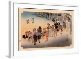 The 53 Stations of the Tokaido, Station 22: Fujieda-juku, Shizuoka Prefecture-Ando Hiroshige-Framed Giclee Print