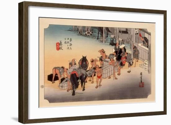 The 53 Stations of the Tokaido, Station 22: Fujieda-juku, Shizuoka Prefecture-Ando Hiroshige-Framed Giclee Print