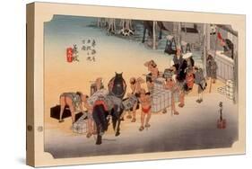 The 53 Stations of the Tokaido, Station 22: Fujieda-juku, Shizuoka Prefecture-Ando Hiroshige-Stretched Canvas