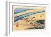 The 53 Stations of the Tokaido, Station 23: Shimada-juku, Shizuoka Prefecture-Ando Hiroshige-Framed Giclee Print