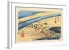The 53 Stations of the Tokaido, Station 23: Shimada-juku, Shizuoka Prefecture-Ando Hiroshige-Framed Giclee Print