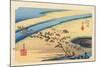 The 53 Stations of the Tokaido, Station 23: Shimada-juku, Shizuoka Prefecture-Ando Hiroshige-Mounted Giclee Print