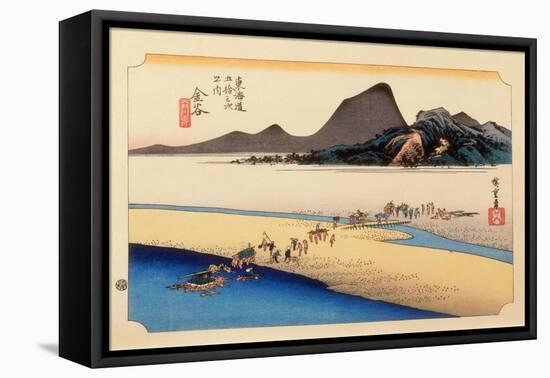 The 53 Stations of the Tokaido, Station 24: Kanaya-juku, Shizuoka Prefecture-Ando Hiroshige-Framed Stretched Canvas