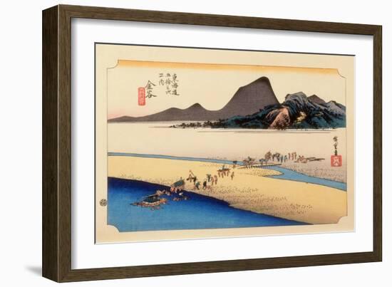 The 53 Stations of the Tokaido, Station 24: Kanaya-juku, Shizuoka Prefecture-Ando Hiroshige-Framed Giclee Print