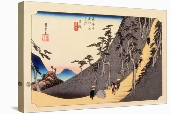 The 53 Stations of the Tokaido, Station 25: Nissaka-shuku, Shizuoka Prefecture-Ando Hiroshige-Stretched Canvas