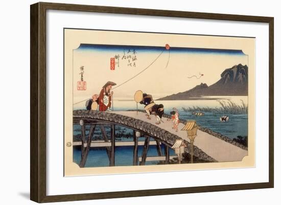 The 53 Stations of the Tokaido, Station 26: Kakegawa-juku, Shizuoka Prefecture-Ando Hiroshige-Framed Giclee Print