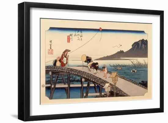 The 53 Stations of the Tokaido, Station 26: Kakegawa-juku, Shizuoka Prefecture-Ando Hiroshige-Framed Giclee Print