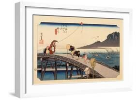 The 53 Stations of the Tokaido, Station 26: Kakegawa-juku, Shizuoka Prefecture-Ando Hiroshige-Framed Giclee Print