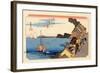 The 53 Stations of the Tokaido, Station 3: Kanagawa-juku, Kanagawa Prefecture-Ando Hiroshige-Framed Giclee Print