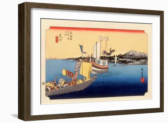 The 53 Stations of the Tokaido, Station 31: Arai-juku, Shizuoka Prefecture-Ando Hiroshige-Framed Giclee Print