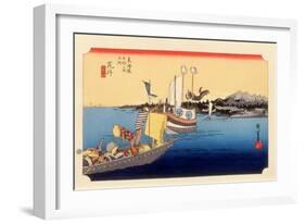 The 53 Stations of the Tokaido, Station 31: Arai-juku, Shizuoka Prefecture-Ando Hiroshige-Framed Giclee Print