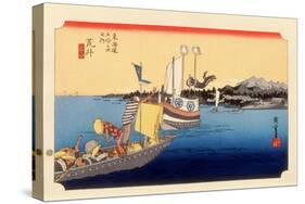 The 53 Stations of the Tokaido, Station 31: Arai-juku, Shizuoka Prefecture-Ando Hiroshige-Stretched Canvas