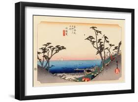 The 53 Stations of the Tokaido, Station 32: Shirasuka-juku, Shizuoka Prefecture-Ando Hiroshige-Framed Giclee Print