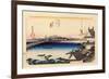 The 53 Stations of the Tokaido, Station 34: Yoshida-juku, Aichi Prefecture-Ando Hiroshige-Framed Giclee Print