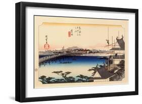 The 53 Stations of the Tokaido, Station 34: Yoshida-juku, Aichi Prefecture-Ando Hiroshige-Framed Giclee Print