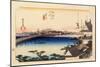 The 53 Stations of the Tokaido, Station 34: Yoshida-juku, Aichi Prefecture-Ando Hiroshige-Mounted Giclee Print