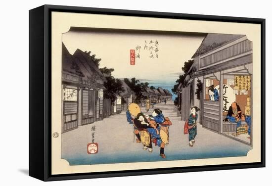 The 53 Stations of the Tokaido, Station 35: Goyu-shuku, Aichi Prefecture-Ando Hiroshige-Framed Stretched Canvas