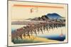 The 53 Stations of the Tokaido, Station 38: Okazaki-shuku, Aichi Prefecture-Ando Hiroshige-Mounted Giclee Print