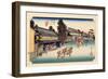 The 53 Stations of the Tokaido, Station 40: Narumi-juku, Aichi Prefecture-Ando Hiroshige-Framed Giclee Print