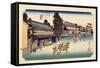 The 53 Stations of the Tokaido, Station 40: Narumi-juku, Aichi Prefecture-Ando Hiroshige-Framed Stretched Canvas