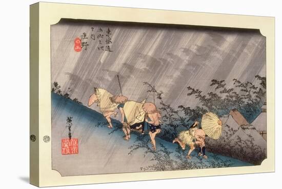 The 53 Stations of the Tokaido, Station 45: Shono-juku, Mie Prefecture-Ando Hiroshige-Stretched Canvas