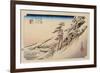 The 53 Stations of the Tokaido, Station 46: Kameyama-juku, Mie Prefecture-Ando Hiroshige-Framed Giclee Print