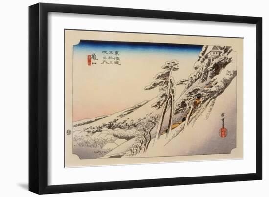 The 53 Stations of the Tokaido, Station 46: Kameyama-juku, Mie Prefecture-Ando Hiroshige-Framed Giclee Print