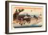 The 53 Stations of the Tokaido, Station 51: Ishibe-juku, Shiga Prefecture-Ando Hiroshige-Framed Giclee Print