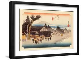 The 53 Stations of the Tokaido, Station 51: Ishibe-juku, Shiga Prefecture-Ando Hiroshige-Framed Giclee Print