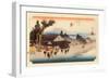 The 53 Stations of the Tokaido, Station 51: Ishibe-juku, Shiga Prefecture-Ando Hiroshige-Framed Giclee Print