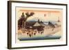 The 53 Stations of the Tokaido, Station 51: Ishibe-juku, Shiga Prefecture-Ando Hiroshige-Framed Giclee Print