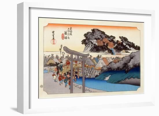 The 53 Stations of the Tokaido, Station 6: Fujisawa-shuku, Kanagawa Prefecture-Ando Hiroshige-Framed Giclee Print