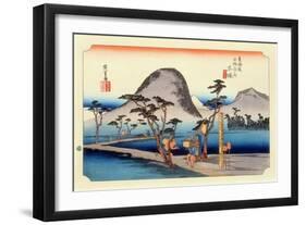 The 53 Stations of the Tokaido, Station 7: Hiratsuka-juku, Kanagawa Prefecture-Ando Hiroshige-Framed Giclee Print