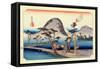 The 53 Stations of the Tokaido, Station 7: Hiratsuka-juku, Kanagawa Prefecture-Ando Hiroshige-Framed Stretched Canvas