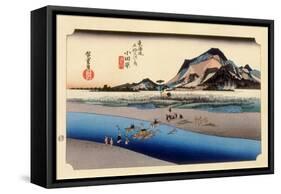 The 53 Stations of the Tokaido, Station 9: Odawara-juku, Kanagawa Prefecture-Ando Hiroshige-Framed Stretched Canvas