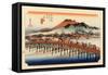 The 53 Stations of the Tokaido, The End: Sanjo O-Hashi, Kyoto-Ando Hiroshige-Framed Stretched Canvas