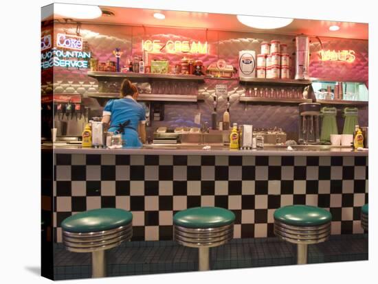 The 66 Diner Along Historic Route 66, Albuquerque, New Mexico-Michael DeFreitas-Stretched Canvas