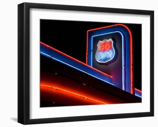 The 66 Diner Along Historic Route 66, Albuquerque, New Mexico-Michael DeFreitas-Framed Photographic Print