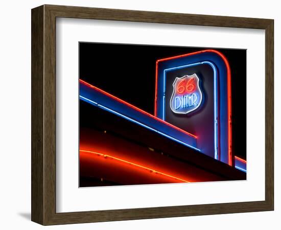 The 66 Diner Along Historic Route 66, Albuquerque, New Mexico-Michael DeFreitas-Framed Photographic Print