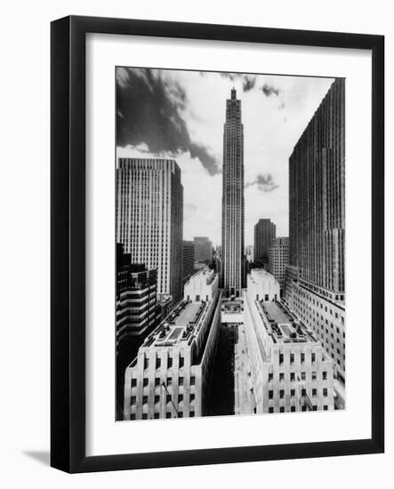 The 70-Story RCA Building Towers Over the City Complex of Rockefeller Center-null-Framed Photographic Print