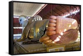 The 70M Long Chaukhtatgyi Reclining Buddha at Chaukhtatgyi Paya-Lee Frost-Framed Stretched Canvas