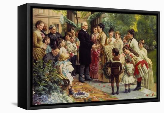 The 70th Birthday of the Councillor of Commerce Mannheimer, 1887-Anton von Werner-Framed Stretched Canvas