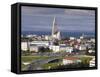 The 75M Tall Steeple and Vast Modernist Church of Hallgrimskirkja, Reykjavik, Iceland-Gavin Hellier-Framed Stretched Canvas