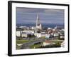 The 75M Tall Steeple and Vast Modernist Church of Hallgrimskirkja, Reykjavik, Iceland-Gavin Hellier-Framed Photographic Print