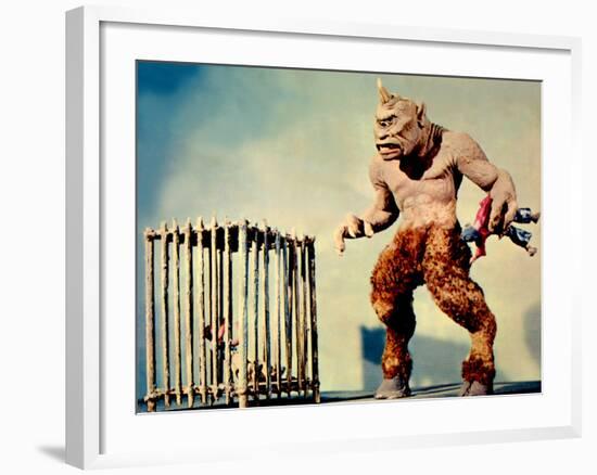 The 7th Voyage Of Sinbad, (AKA The Seventh Voyage Of Sinbad), Cyclops With Prisoners, 1958-null-Framed Photo