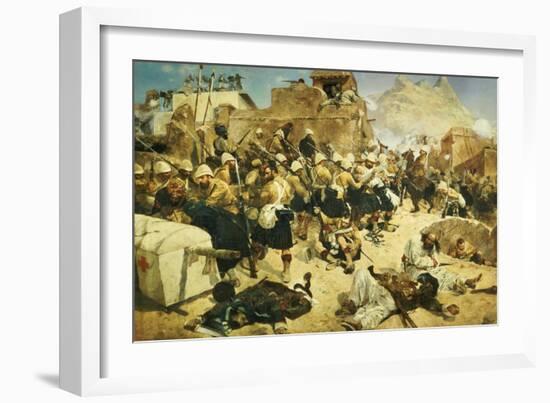 The 92nd Highlanders and the 2nd Gurkhas Storming Gaudi Mullah Sahibhad, Candahar-Richard Caton Woodville-Framed Giclee Print