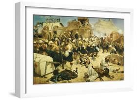 The 92nd Highlanders and the 2nd Gurkhas Storming Gaudi Mullah Sahibhad, Candahar-Richard Caton Woodville-Framed Giclee Print