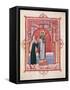 The Abbess Hilda Offering the Gospel to St. Walburga-German School-Framed Stretched Canvas