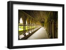 The abbey cloister, Mont Saint-Michel, Normandy, France-Russ Bishop-Framed Photographic Print