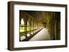 The abbey cloister, Mont Saint-Michel, Normandy, France-Russ Bishop-Framed Premium Photographic Print